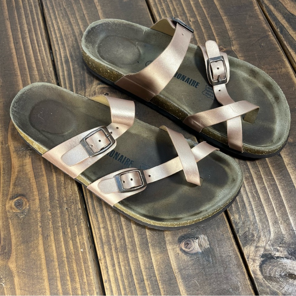 Metallic Shimmer Gold Cushionaire Sandals